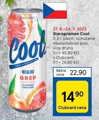 Nealkoholické pivo ochucené Staropramen Cool