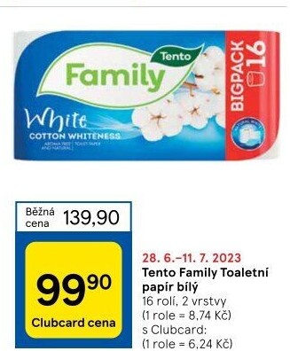 Toaletní papír 2vrstvý Family Tento