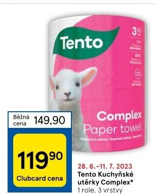 Utěrky kuchyňské 3vrstvé Complex Tento