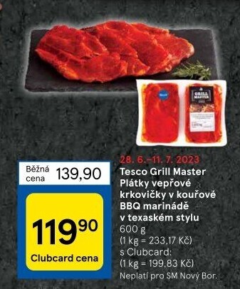 Vepřová krkovice marinovaná Grill Master Tesco