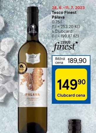 Víno Pálava Tesco Finest