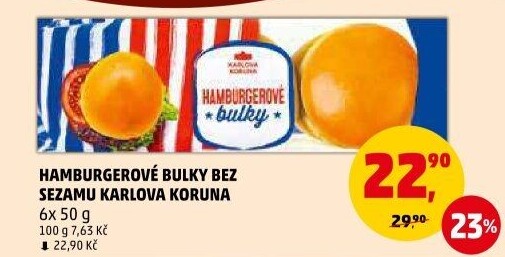 Bulky na hamburger Karlova Koruna