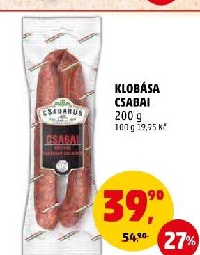 Čabajská klobása Csabai Csabahús