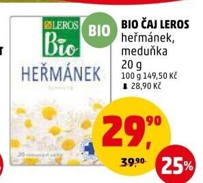 Čaj bylinný bio Leros