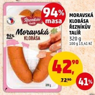 Moravská klobása Řezníkův talíř