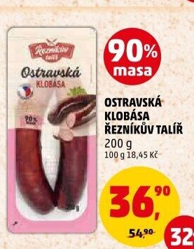 Ostravská klobása Řezníkův talíř