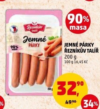 Párky jemné Řezníkův talíř