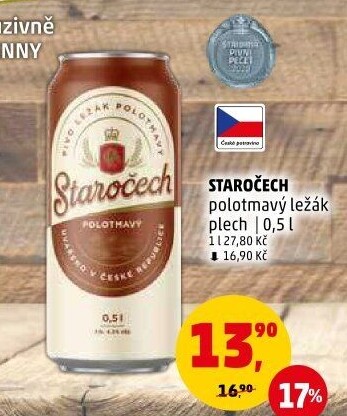 Pivo polotmavý ležák Staročech