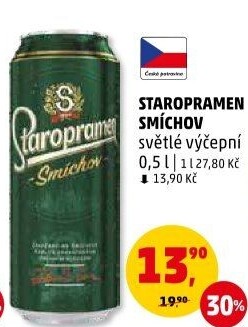 Pivo světlé výčepní 10° Smíchov Staropramen
