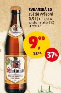 Pivo světlé výčepní Svijanská 10° Svijany