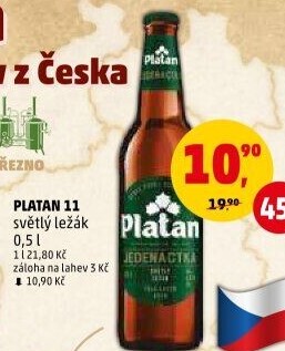Pivo světlý ležák 11° Platan