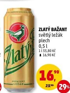 Pivo světlý ležák 12° Zlatý Bažant