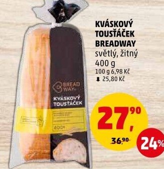 Toustový chléb kváskový žitný Breadway