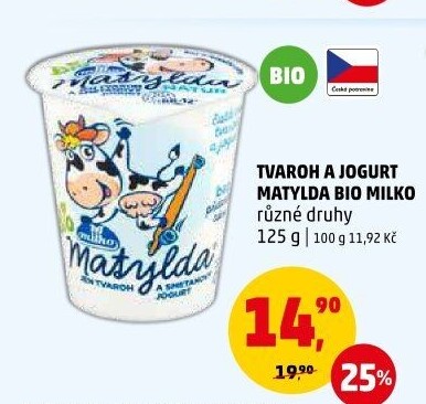 Tvaroh s jogurtem bio Matylda Milko