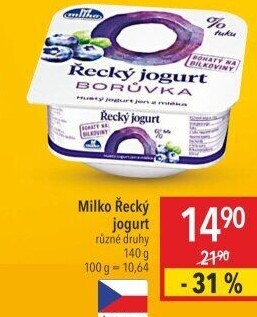 Ochucený jogurt řecký 0% Milko
