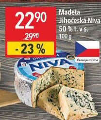 Sýr Niva Jihočeská 50% Madeta