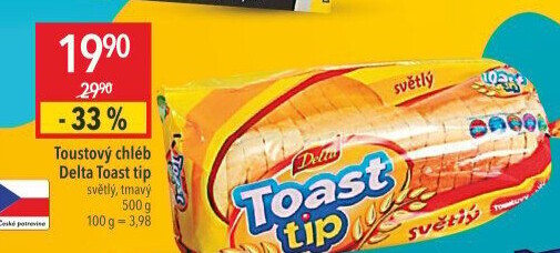Toustový chléb Toast tip Delta