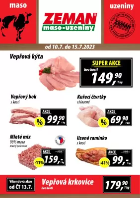 akční leták ZEMAN maso - uzeniny 10.7.2023-15.7.2023