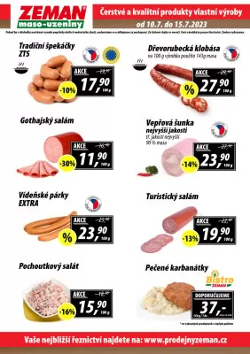 akční leták ZEMAN maso - uzeniny 10.7.2023-15.7.2023