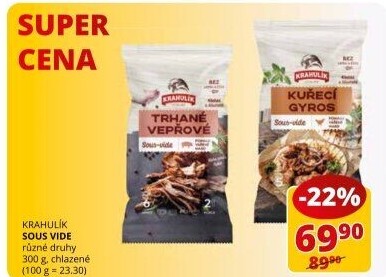 Hotová jídla Sous vide Krahulík