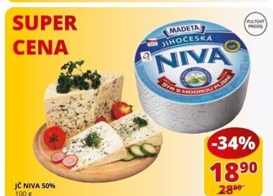 Sýr Niva Jihočeská 50% Madeta