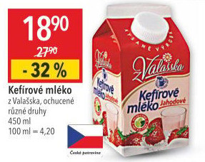 Kefírové mléko ochucené Mlékárna Valašské Meziříčí