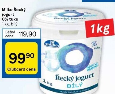Bílý jogurt řecký 0% Milko