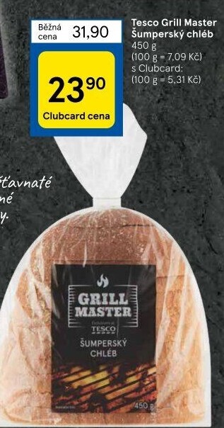Chléb Šumperský Grill Master Tesco