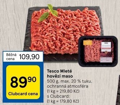Hovězí mleté maso Tesco
