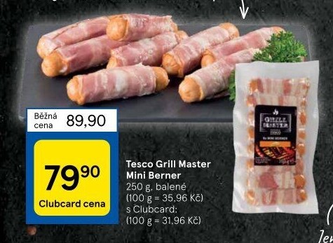 Miniberner se slaninou Grill Master Tesco
