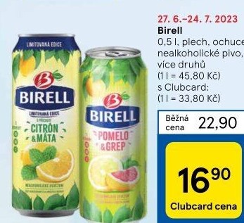 Nealkoholické pivo ochucené Birell