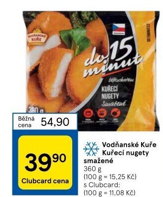 Nugetky kuřecí smažené mražené Vodňanské kuře
