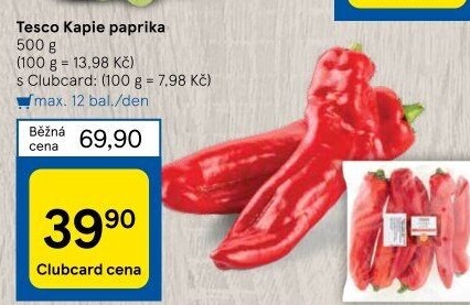 Paprika červená kapie Tesco