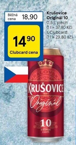 Pivo světlé výčepní Originál Královská 10° Krušovice