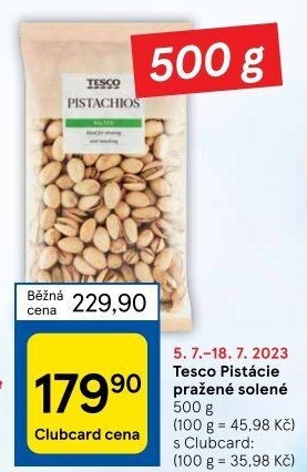 Pražené pistácie Tesco