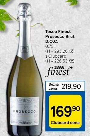 Prosecco brut DOC Tesco finest