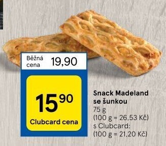 Snack Madeland se šunkou La Lorraine