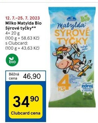 Sýrové tyčky bio Matylda Milko