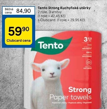 Utěrky kuchyňské 3vrstvé Strong Tento