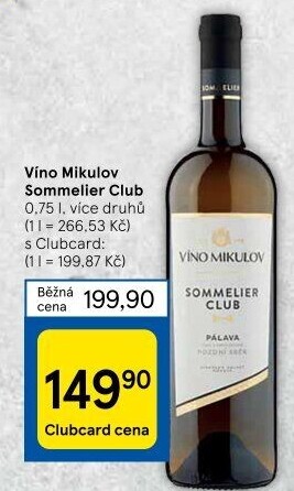 Vína Sommelier Club Víno Mikulov
