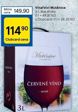 Vína Vinařství Mutěnice - bag in box