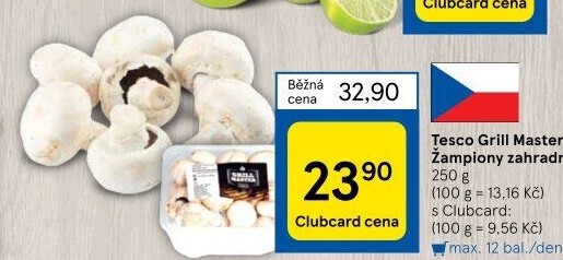 Žampiony Grill Master Tesco