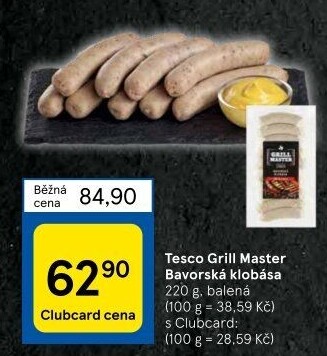 Bavorská klobása Grill Master Tesco