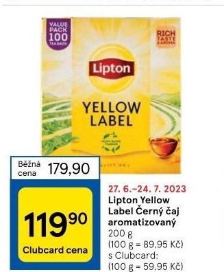 Černý čaj Yellow Label Lipton