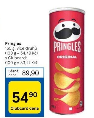 Chipsy Pringles - tubus