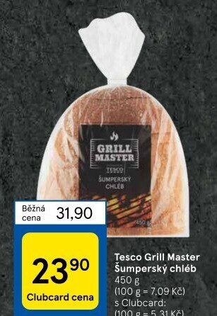 Chléb Šumperský Grill Master Tesco