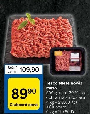 Hovězí mleté maso Tesco