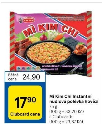 Instantní polévky Mi Kim Chi Vina Acecook