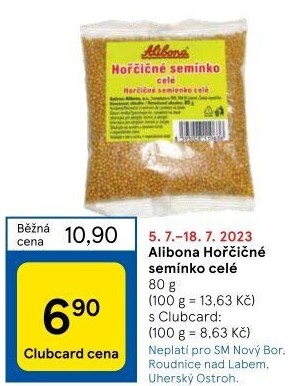 Koření Hořčičné semínko Alibona