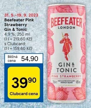 Míchaný nápoj Beefeater Pink Gin a Tonic